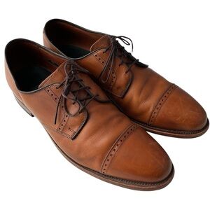 Allen Edmonds Clifton 3358 Walnut Brown Leather Cap Toe Derbys Size US 10.5 D